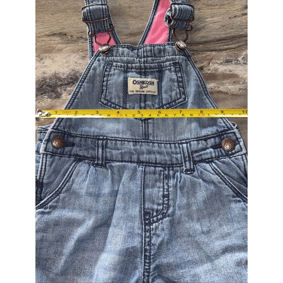 Oshkosh B'gosh‎ 12 months Denim Bib Overalls Pink Warm Fleece Lined Winter - Picture 4 of 9